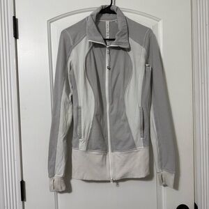 Lululemon Nice Asana Jacket Women’s Size 8 Grey And White W4C79S